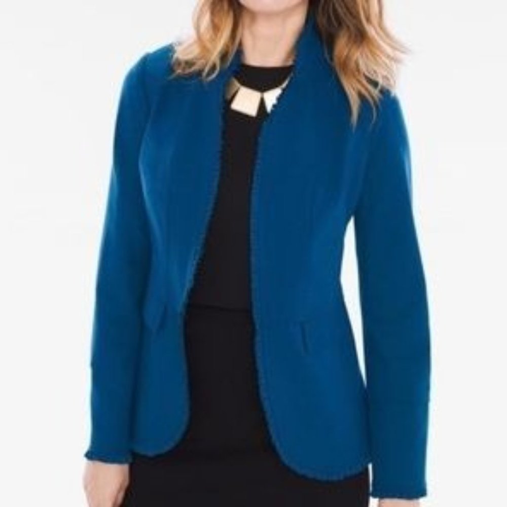 New w/o Tags Chico's Stretch Ruffle Detail Blazer